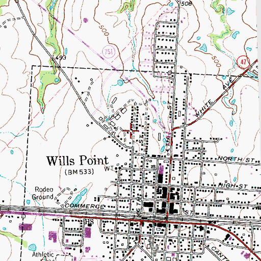 Topographic Map of Pleasant Hill Baptist Church, TX