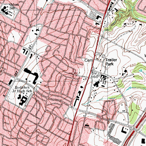 Topographic Map of South Austin Seventh Day Adventist Church, TX