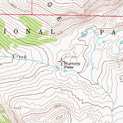 Topographic Map of Mummy Pass Trail, CO