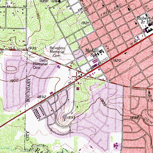 Topographic Map of Christ Lutheran Church, TX