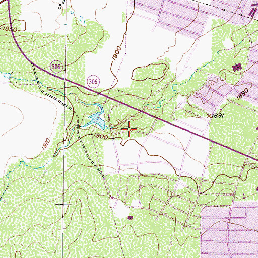 Topographic Map of Green Meadow Church of Christ, TX