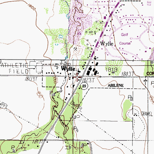 Topographic Map of Wylie United Methodist Church, TX
