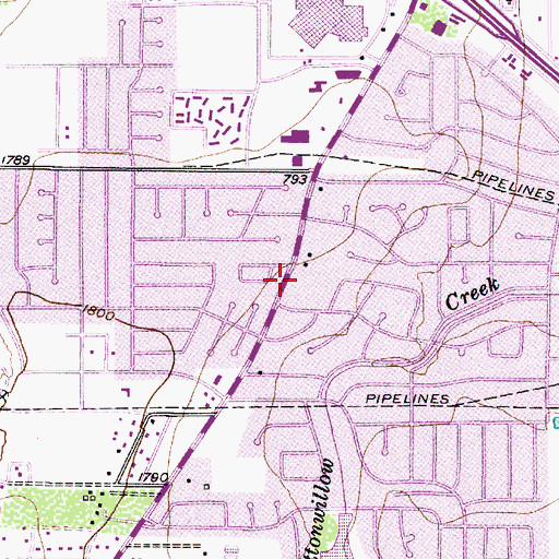 Topographic Map of Ridgemont Baptist Church, TX