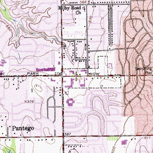 Topographic Map of Chapel in the Oaks Church, TX