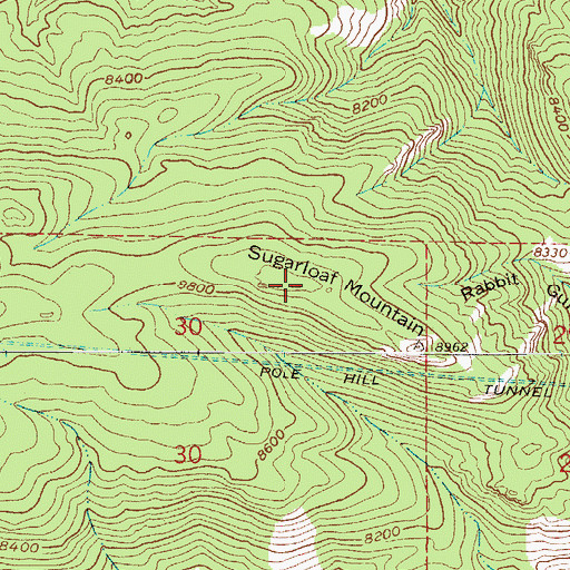 Topographic Map of Sugarloaf Mountain, CO