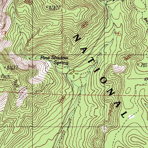 Topographic Map of Pine Shadow Trailhead, NM