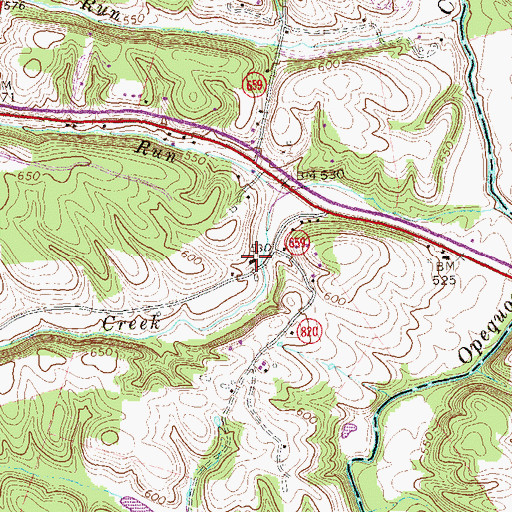 Topographic Map of Valley Mill (historical), VA