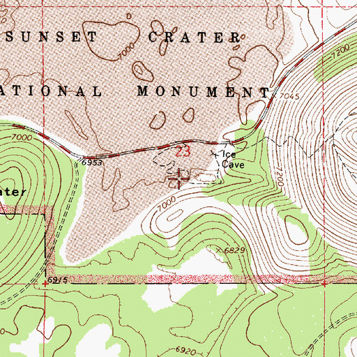 Topographic Map of Lava Flow Trail, AZ