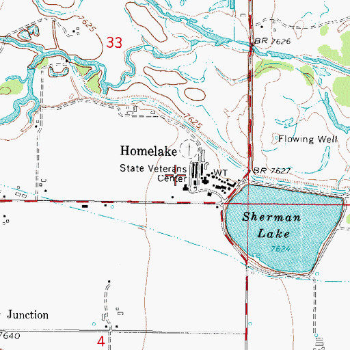 Topographic Map of Colorado State Veterans Center at Homelake, CO