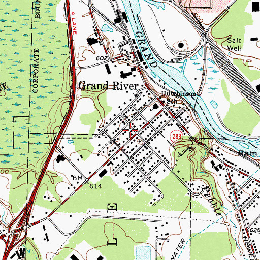 Topographic Map of Grand River Post Office, OH