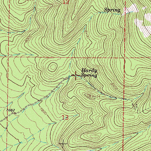 Topographic Map of Hardy Spring, NM