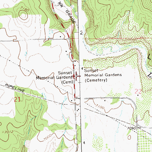 Topographic Map of Delores Cemetery, CO