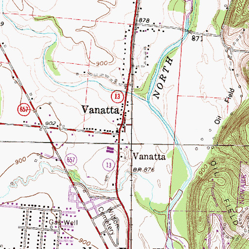 Topographic Map of Vanatta Post Office (historical), OH