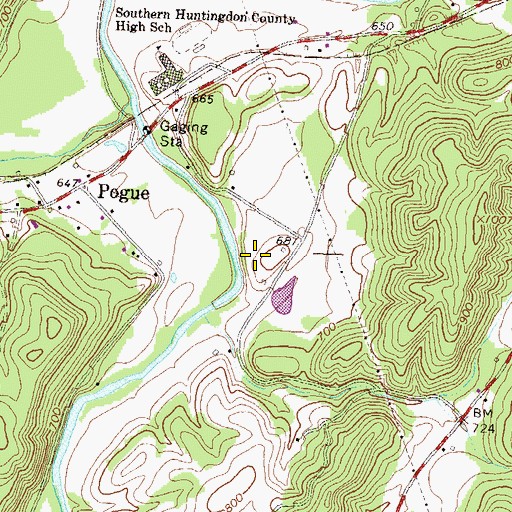 Topographic Map of Chilcoat Family Cemetery, PA