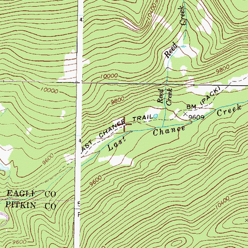 Topographic Map of Last Chance Trail, CO