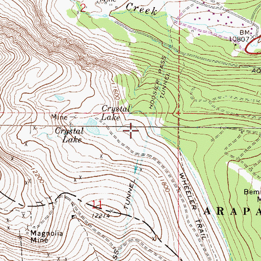Topographic Map of Hoosier Pass Tunnel, CO