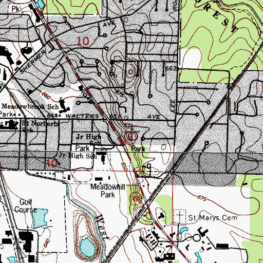 Topographic Map of Hillside Park, IL