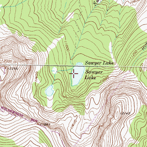 Topographic Map of Sawyer Lake, CO