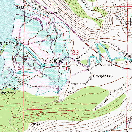 Topographic Map of Twin Lakes Reservoir, CO