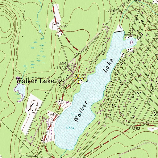 Topographic Map of Walker Lake Post Office (historical), PA