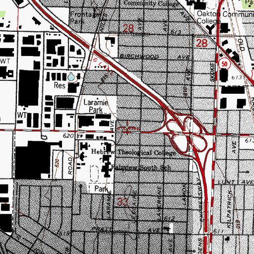 Topographic Map of Congregation Kol Emeth, IL