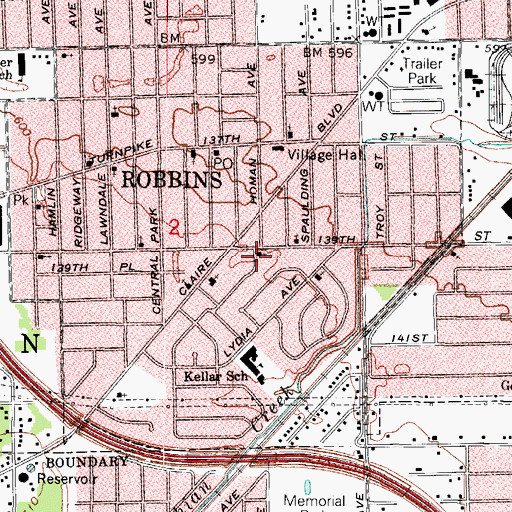 Topographic Map of Bethel African Methodist Episcopal Church, IL