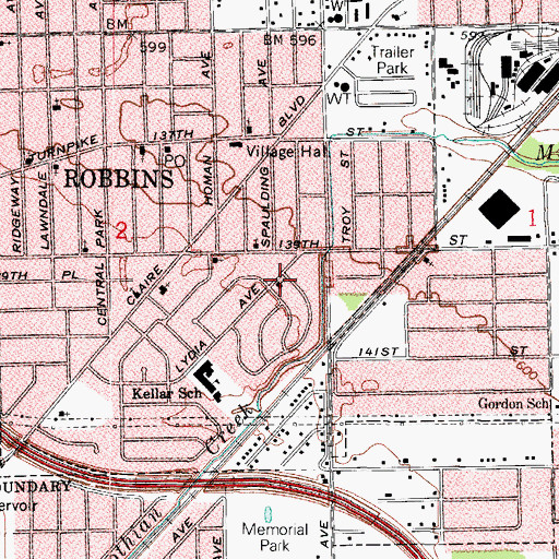Topographic Map of Union Baptist Church, IL