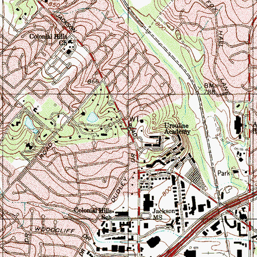 Topographic Map of Cornerstone Christian School Football Field and Track, TX