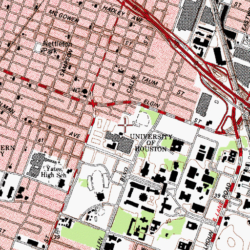 Topographic Map of Athletics and Alumni Center, TX