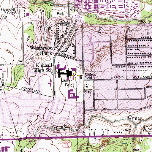 Topographic Map of Sprague Stadium, TX