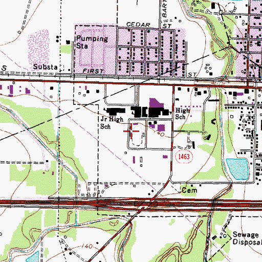 Topographic Map of Katy High School Football Stadium, TX