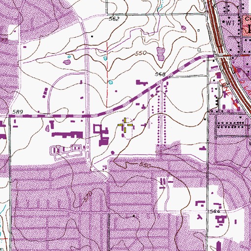 Topographic Map of Max Goldsmith Stadium, TX