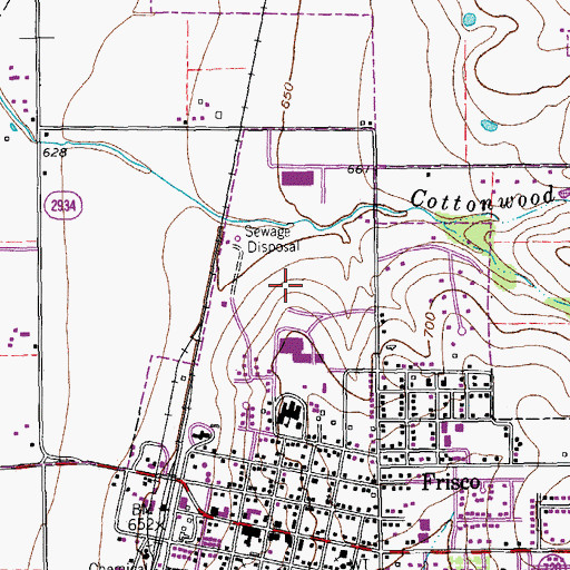 Topographic Map of Frisco Independent School District Stadium, TX