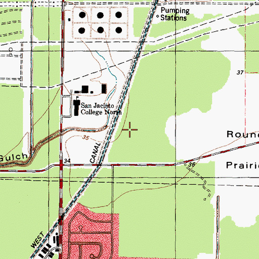 Topographic Map of Galena Park Independent School District Stadium, TX