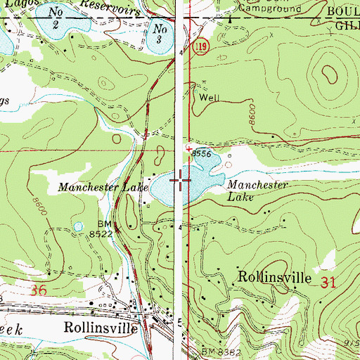 Topographic Map of Manchester Lake, CO