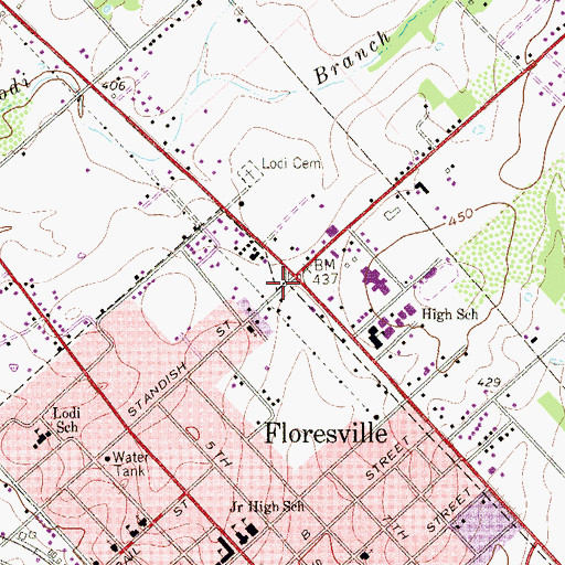 Topographic Map of Eschenburg Field, TX