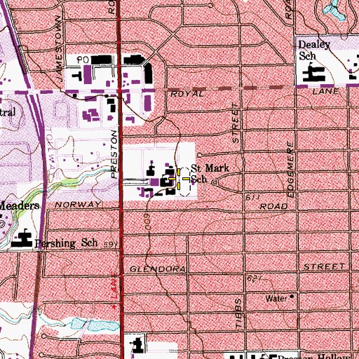 Topographic Map of Bailey Field, TX