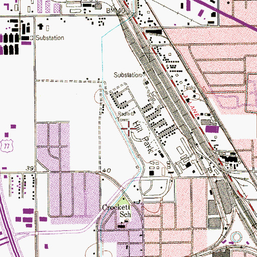 Topographic Map of Harlingen Field (historical), TX