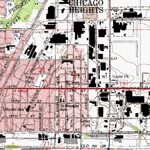 Topographic Map of Saint Bethel Baptist Church, IL