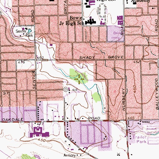 Topographic Map of Fritz Park, TX