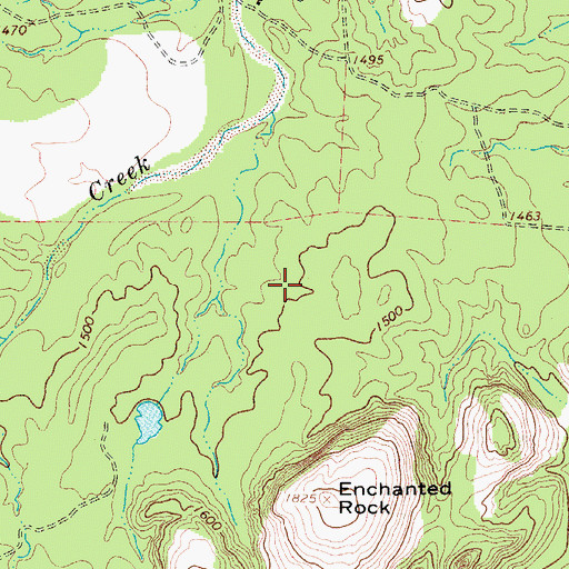 Topographic Map of Enchanted Rock State Natural Area, TX