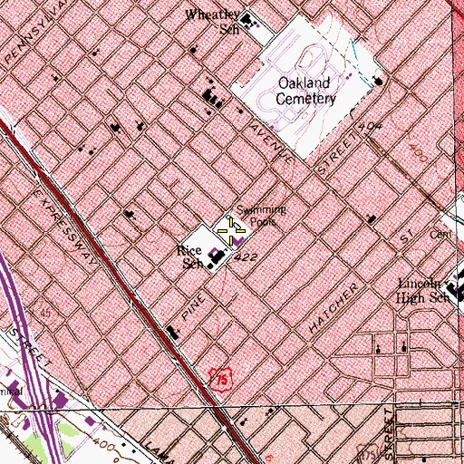 Topographic Map of Exeline Park, TX