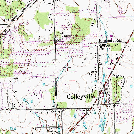 Topographic Map of Colleyville City Park, TX