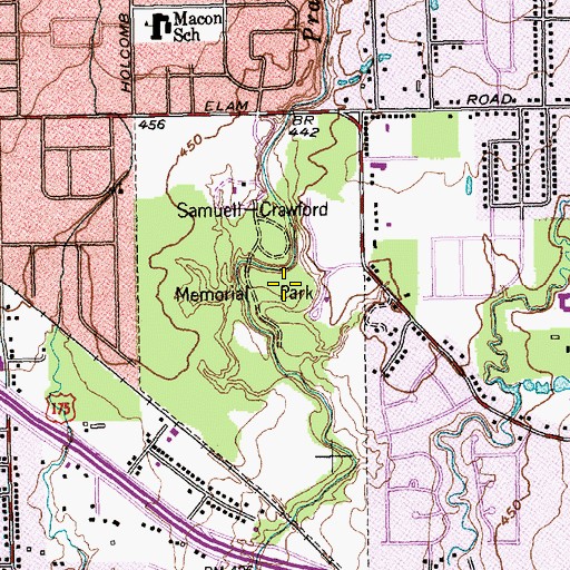 Topographic Map of Crawford Park, TX
