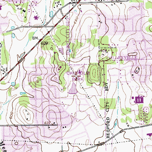 Topographic Map of Chisholm Park, TX