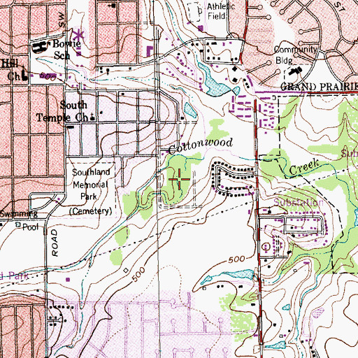 Topographic Map of Colgate Park, TX