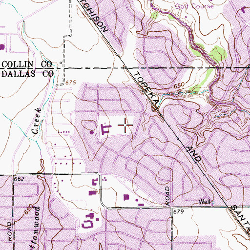 Topographic Map of Canyon Creek Park, TX