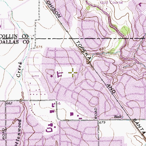 Topographic Map of Canyon Creek Park, TX