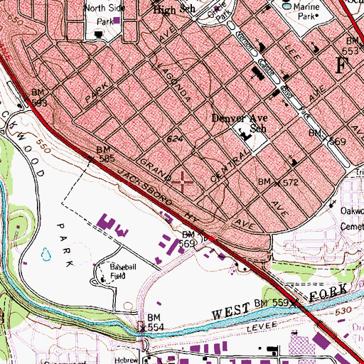 Topographic Map of Arneson Park, TX