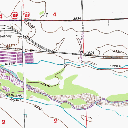 Topographic Map of Liddle Ditch, CO
